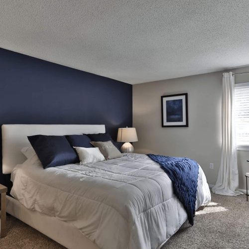 Bedroom at Cobalt Springs apartments in taylors SC