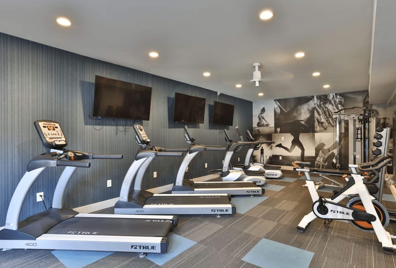 Fitness center at Cobalt Springs apartments in taylors SC